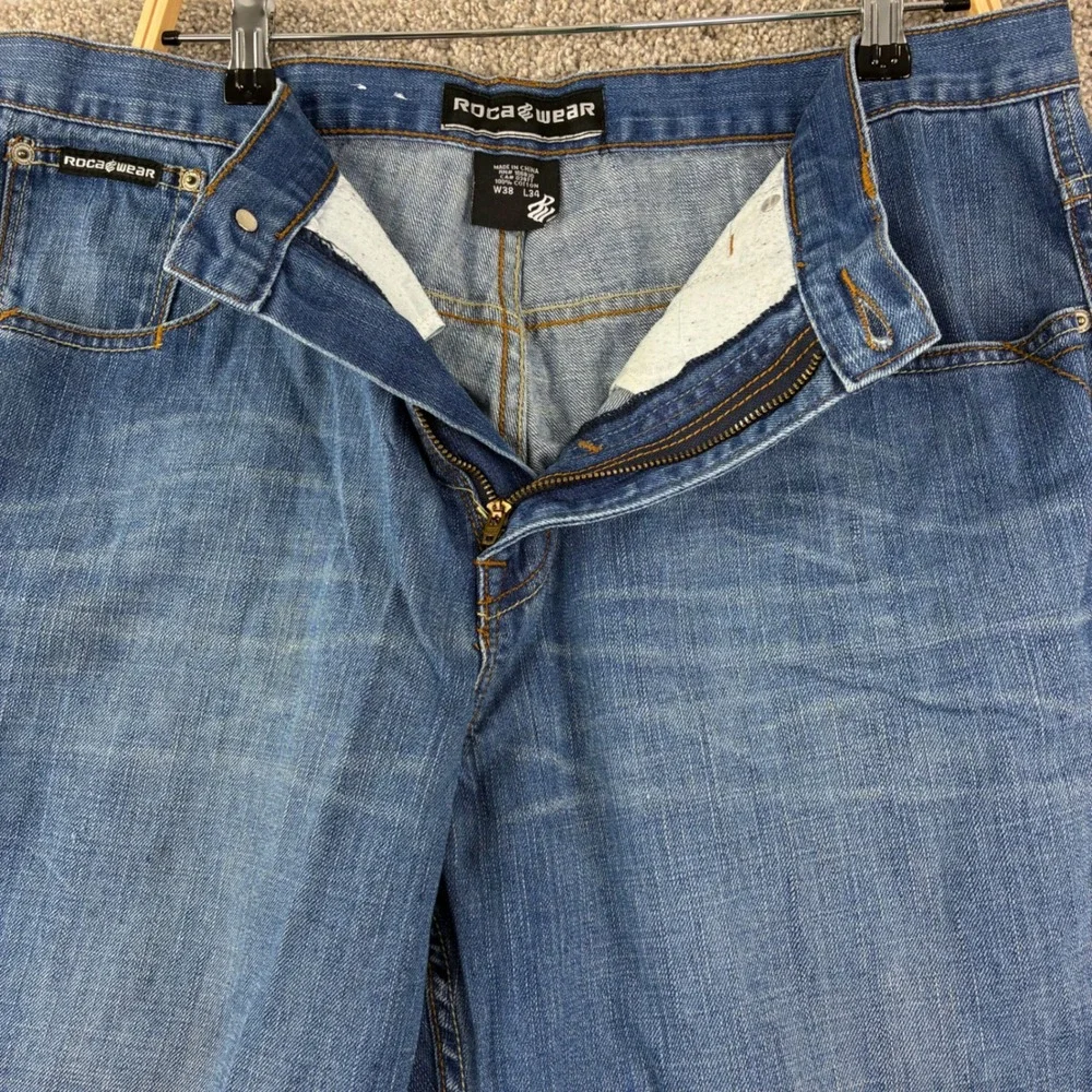 Rocawear Y2K Original Fit Jeans Mens 38x34 Denim Streetwear Y2K Baggy Straight